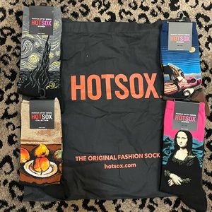 NWT HOTSOX Famous Artist Series 4-pack + Tote Bag